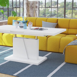 Heze Furniture Gala 2 In 1 Extending Coffee / Dining Table - White - thumbnail 4