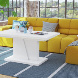 Heze Furniture Gala 2 In 1 Extending Coffee / Dining Table - White - thumbnail 5