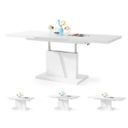 Heze Furniture Gala 2 In 1 Extending Coffee / Dining Table - White - thumbnail 2