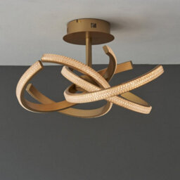 Semi Flush Multi Arm Ceiling Light Fitting - Satin Gold & Clear Acrylic Detail - thumbnail 5