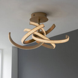 Semi Flush Multi Arm Ceiling Light Fitting - Satin Gold & Clear Acrylic Detail - thumbnail 3