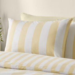 Catherine Lansfield Cove Stripe Reversible Single Duvet Cover Set With Pillowcase Yellow - thumbnail 3