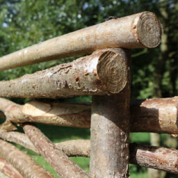 Woven Wood Top Bar Capped Hazel Hurdle Fence Panel Premium Weave - thumbnail 4