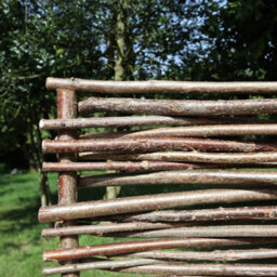 Woven Wood Top Bar Capped Hazel Hurdle Fence Panel Premium Weave - thumbnail 6