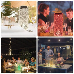 Crystal Touch Table Lamp Usb Rechargeable Night Light - thumbnail 4