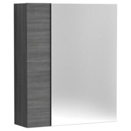 FNX Bathrooms Element Fitted Wall Hung 2 Door Mirror Unit 600mm Graphite Grey Woodgrain - thumbnail 1