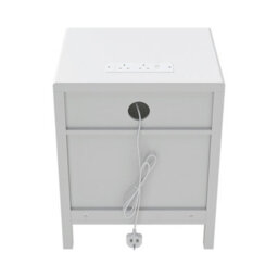 Living And Home Set Of 2 White Bedside Tables With Charging Station & Drawers - thumbnail 4