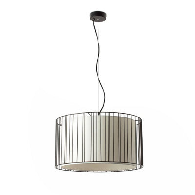 Luminosa Lighting Luminosa Linda 1 Light Ceiling Pendant White, Black With White Shade, E27 - image 1