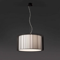 Luminosa Lighting Luminosa Linda 1 Light Ceiling Pendant White, Black With White Shade, E27 - thumbnail 2