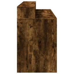 Berkfield Desk With Led Lights Smoked Oak 140X55X91 Cm Engineered Wood - thumbnail 7