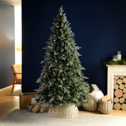 QGS 6Ft (180Cm) Caledonian Pine Artificial Christmas Tree -  Luxury Realism With Real Pinecones
