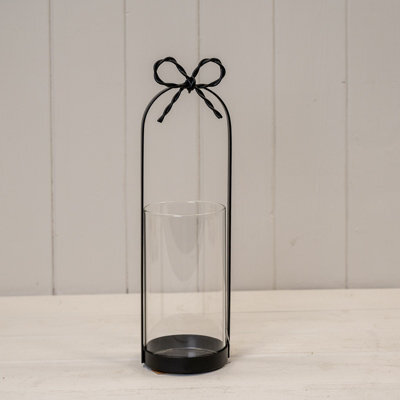 Four Candle Satchville Black Metal Candle Holder With Bow - image 1