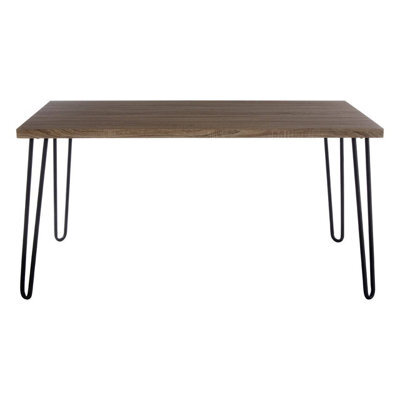 Orsina Wooden Top Borough Dining Table, Sleek Hairpin Legs Dining Table, Spacious Contemporary Table For Dining Room - image 1
