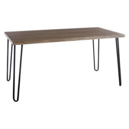 Orsina Wooden Top Borough Dining Table, Sleek Hairpin Legs Dining Table, Spacious Contemporary Table For Dining Room - thumbnail 2
