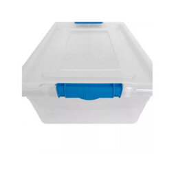 Set Of 10 Of 32L Clear Plastic Storage Boxes With Clip-On Lids Durable, Stackable And Ideal For Bulk Home Or Office Storage - thumbnail 4