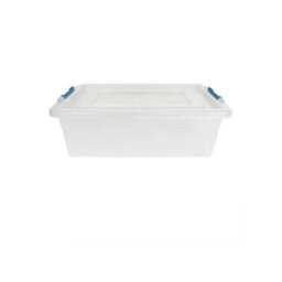 Set Of 10 Of 32L Clear Plastic Storage Boxes With Clip-On Lids Durable, Stackable And Ideal For Bulk Home Or Office Storage - thumbnail 2
