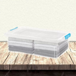 Set Of 10 Of 32L Clear Plastic Storage Boxes With Clip-On Lids Durable, Stackable And Ideal For Bulk Home Or Office Storage - thumbnail 6