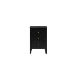 Birlea Emerson 3 Drawer Bedside Cabinet Chest Table Black - thumbnail 3