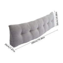 Living And Home Pearl Gray Bed Sofa Triangular Wedge-Shaped Teddy Velvet Headboard Pillow 180Cm X 20Cm X 50Cm - thumbnail 9