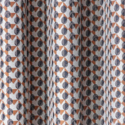 Fusion Prado Geometric Print Light Filtering Pair Of Grey Eyelet Curtains - thumbnail 4