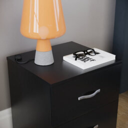 Lassic Vida Designs Riano Black 2 Drawer Bedside Chest (H)470mm (W)400mm (D)360mm - thumbnail 7