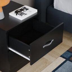 Lassic Vida Designs Riano Black 2 Drawer Bedside Chest (H)470mm (W)400mm (D)360mm - thumbnail 5