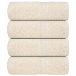 Berkfield Wash Towels 4 Pcs Frogn Cream 30X30 Cm 100% Cotton - thumbnail 1