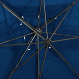 Berkfield Cantilever Umbrella With Double Top Azure Blue 250X250 Cm - thumbnail 6