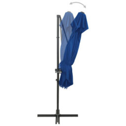 Berkfield Cantilever Umbrella With Double Top Azure Blue 250X250 Cm - thumbnail 5