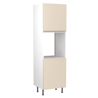 Kitchen Kit Single Oven Tall Housing Unit 600mm W/ J-Pull Cabinet Door - Super Gloss Cashmere - image 1
