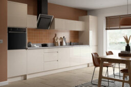 Kitchen Kit Single Oven Tall Housing Unit 600mm W/ J-Pull Cabinet Door - Super Gloss Cashmere - thumbnail 2
