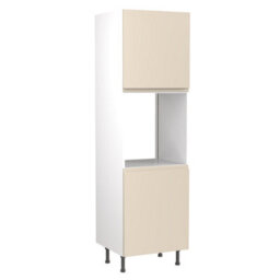 Kitchen Kit Single Oven Tall Housing Unit 600mm W/ J-Pull Cabinet Door - Super Gloss Cashmere - thumbnail 1