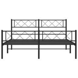Berkfield Metal Bed Frame With Headboard And Footboard Black 120X200 Cm - thumbnail 4