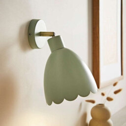 Valuelights Millie Pair Of Sage Green Scallop Adjustable Wall Lights - thumbnail 2