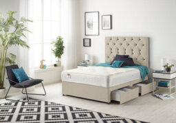 Somnior Beds Somnior Premier Tweed Natural 6Ft Memory Foam Divan Bed With 4 Drawers, Mattress & Headboard - Super King - thumbnail 3