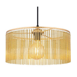 Luminosa Lighting Luminosa Leeds Cylindrical Pendant Ceiling Light Gold Colours Antique 1X E27 - thumbnail 3