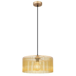 Luminosa Lighting Luminosa Leeds Cylindrical Pendant Ceiling Light Gold Colours Antique 1X E27