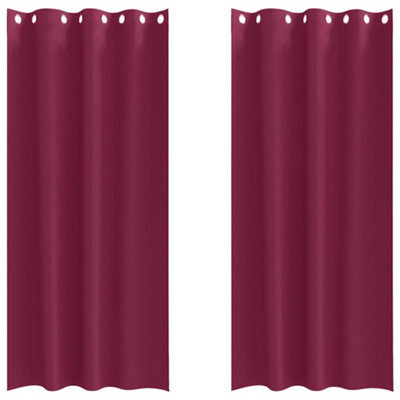 Berkfield Modern Curtains With Curtains 2 Pcs Wine Red 245 X 140 Cm Polyester - image 1