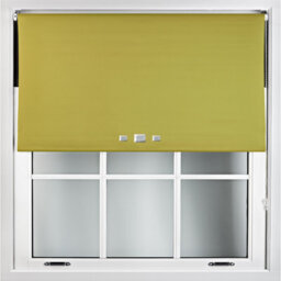 Furnished Blackout Roller Blinds With Triple Square Eyelets And Metal Fittings- Green Trimmable (W)55Cm (L)165Cm