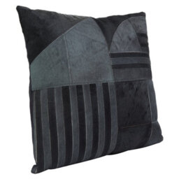 Orsina Bosie Safira Black And Grey Hair On Leather Cushion - thumbnail 5