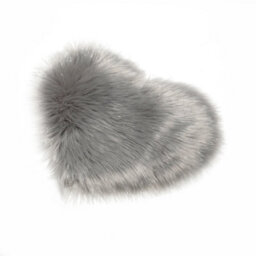 Living And Home Grey Heart Shape Super Soft Shaggy Floor Area Rug Kids Room Decor Seat Pad 40 X 50 Cm - thumbnail 2
