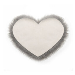 Living And Home Grey Heart Shape Super Soft Shaggy Floor Area Rug Kids Room Decor Seat Pad 40 X 50 Cm - thumbnail 3