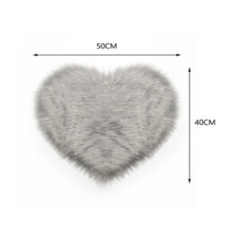 Living And Home Grey Heart Shape Super Soft Shaggy Floor Area Rug Kids Room Decor Seat Pad 40 X 50 Cm - thumbnail 5