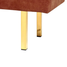 Wyld And Coco Velvet Red Tufted Bed Bench With Gold-Tone Metal Legs, W117 X D40 X H44Cm - thumbnail 6