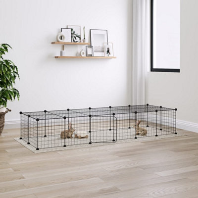 Walplus 28-Panel Pet Cage With Door Black 35X35 Cm Steel - image 1