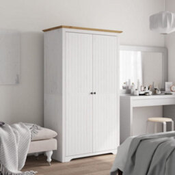 Walplus Wardrobe Bodo White And Brown 101X52X176.5 Cm Solid Wood Pine