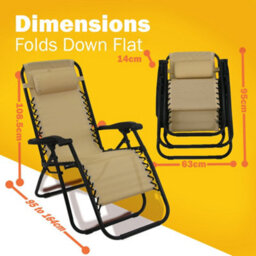 Solterra Taupe Zero Gravity Chair Reclining Garden Chair - thumbnail 3