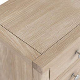 Farro Washed Oak 5 Drawer Tallboy Chest Fully Assembled - By Roseland Furniture - thumbnail 6