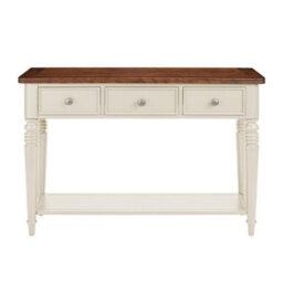 Statement Furniture Queensbury Console Table With Oak Top In Cotswold Cream - thumbnail 2