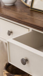 Statement Furniture Queensbury Console Table With Oak Top In Cotswold Cream - thumbnail 3